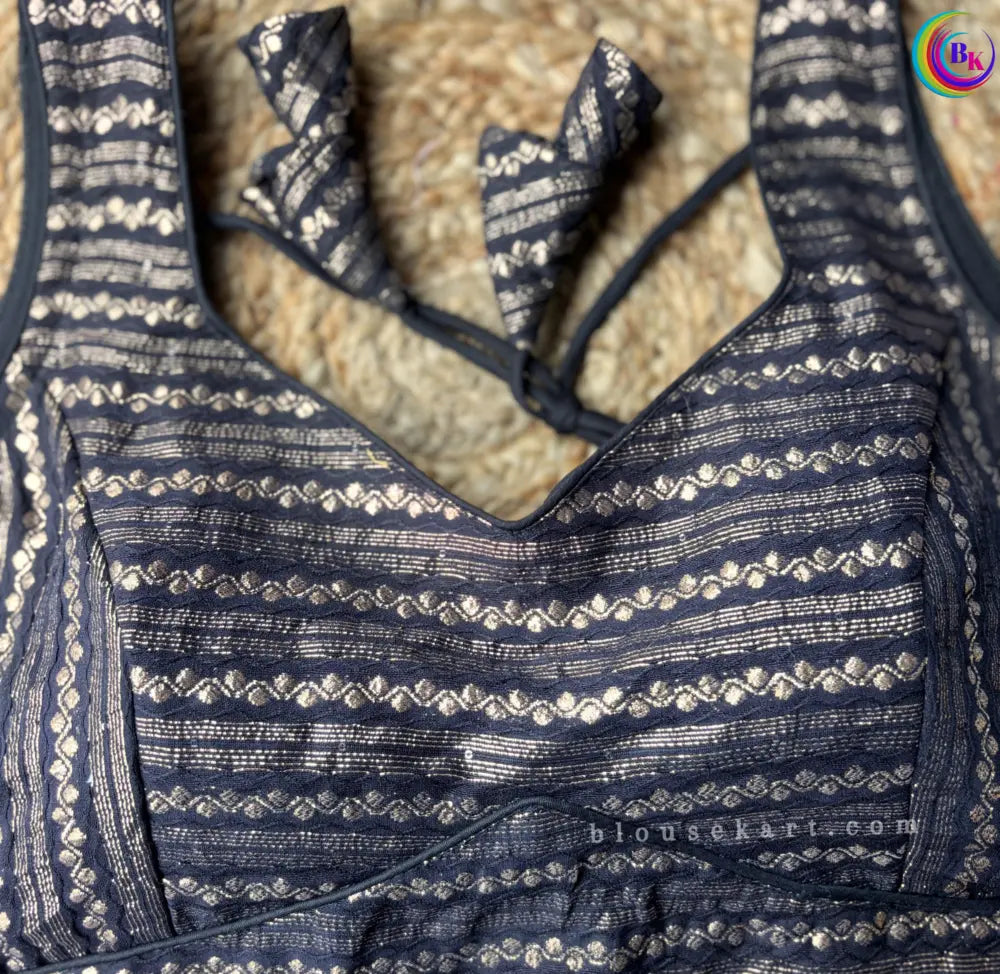 stylish dolla silk sweetheart neck sleeveless embroidery black blouse for wedding wear | 1686