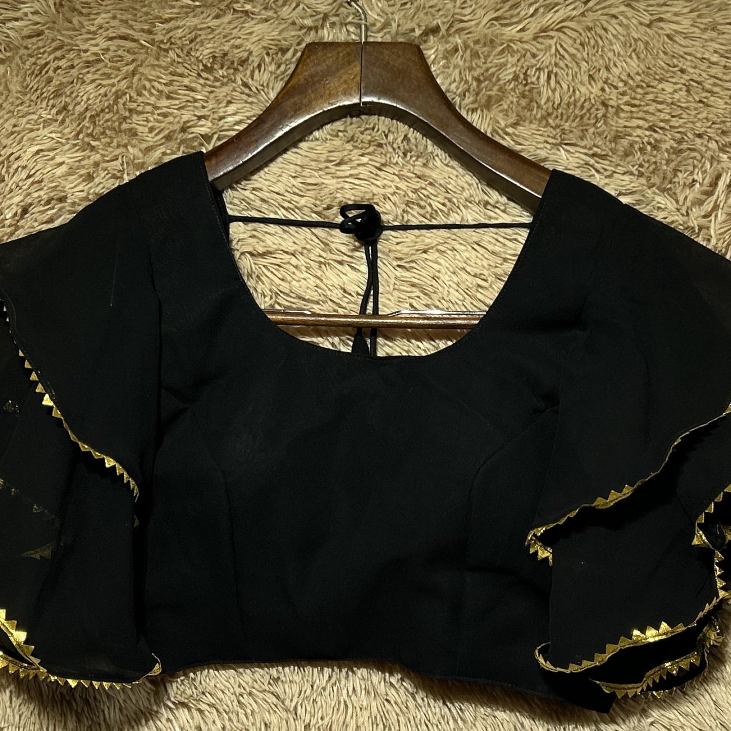 frill sleeve georgette blouse for saree - perfect for weddings & parties