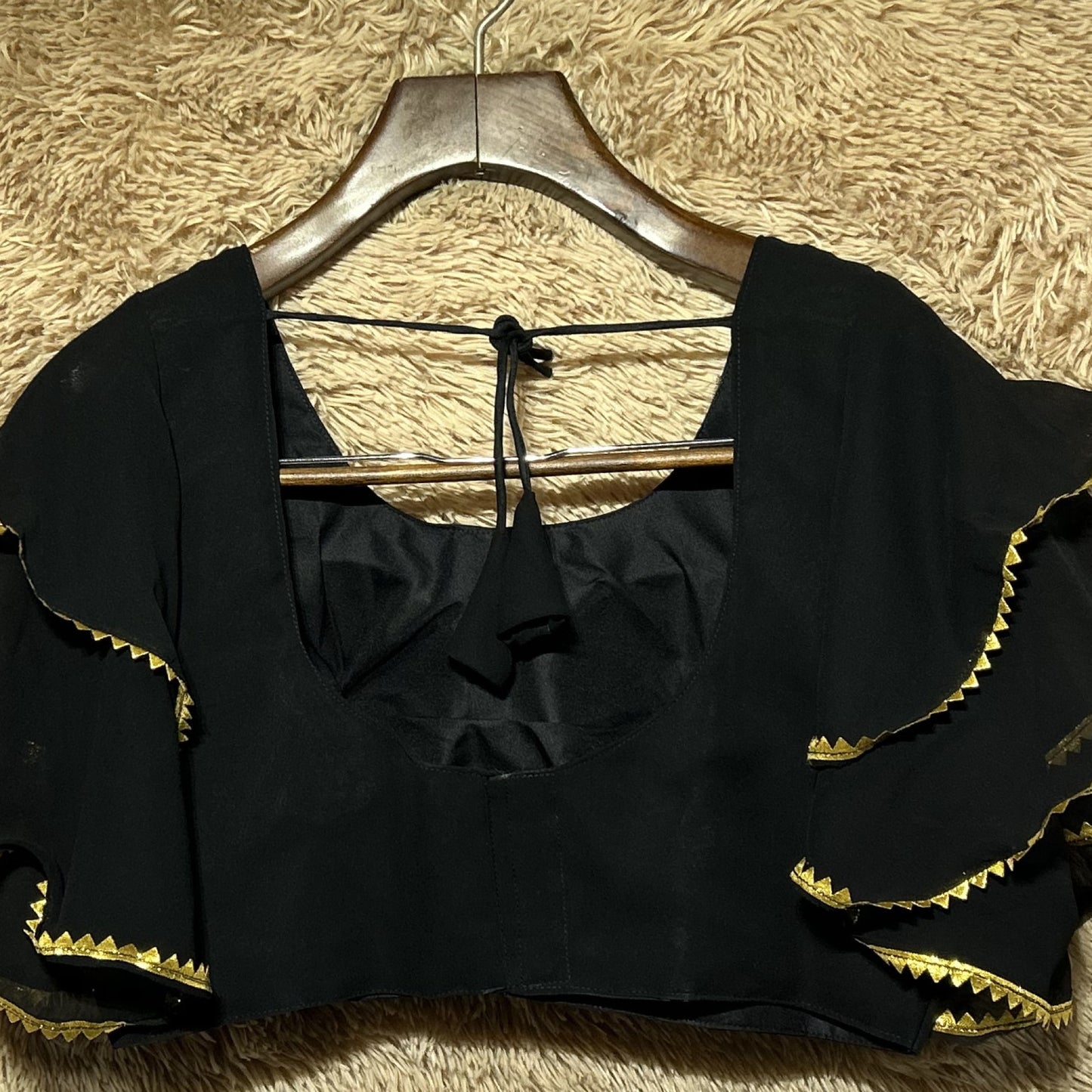frill sleeve georgette blouse for saree - perfect for weddings & parties