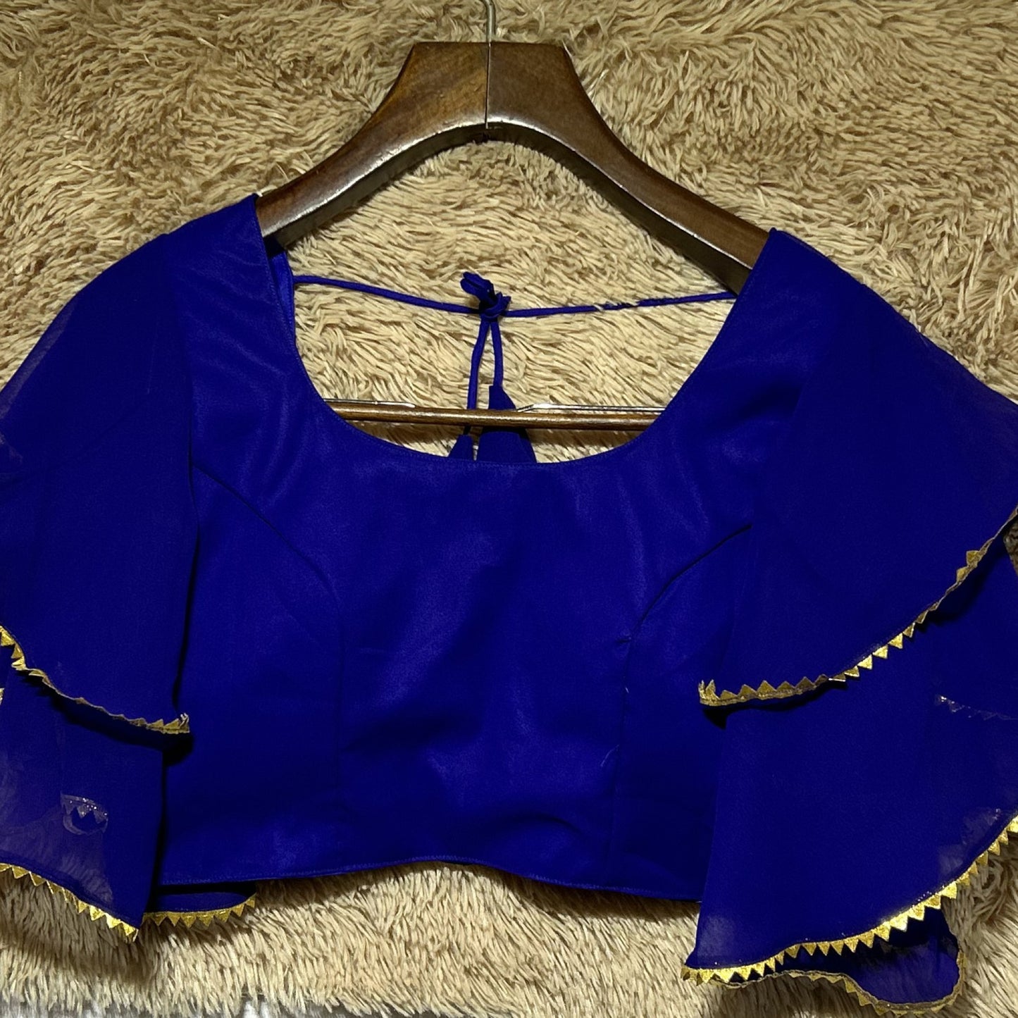frill sleeve georgette blouse for saree - perfect for weddings & parties