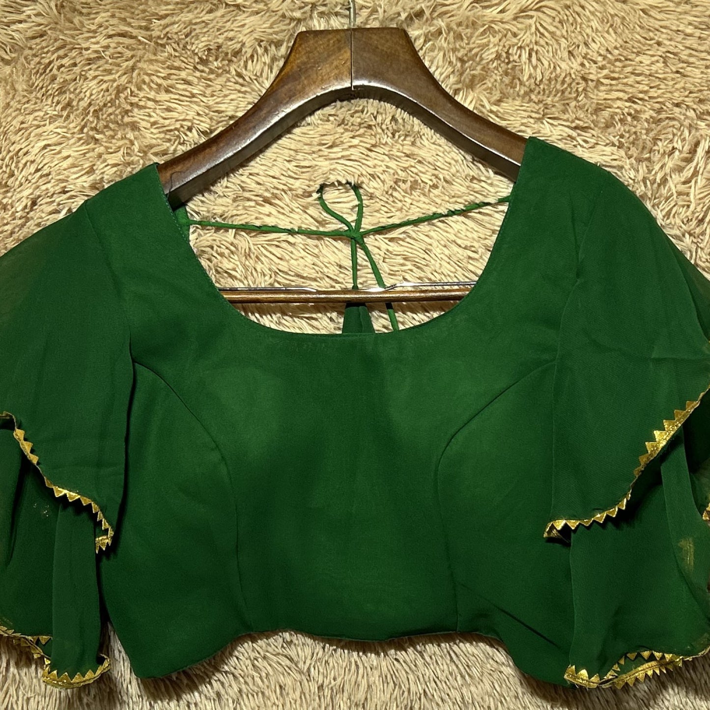 frill sleeve georgette blouse for saree - perfect for weddings & parties