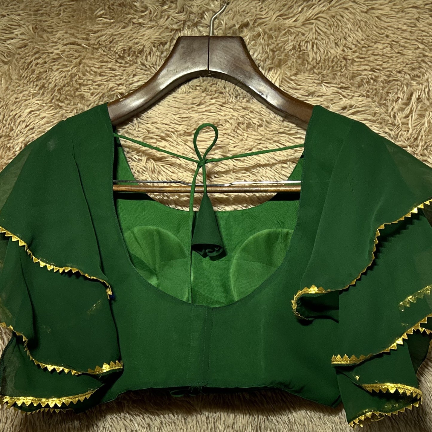 frill sleeve georgette blouse for saree - perfect for weddings & parties