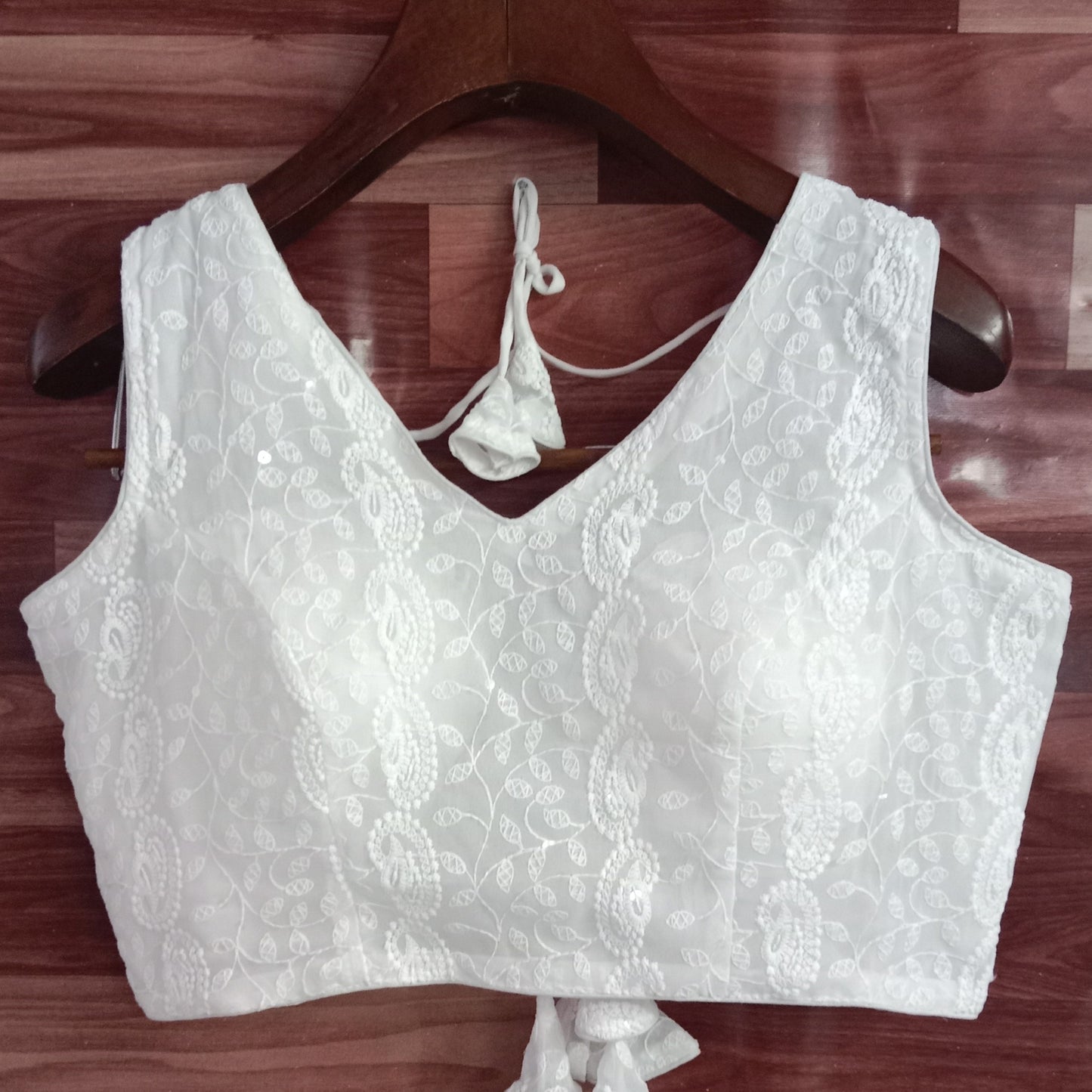 Blousekart Occasion-Ready: Stylish Georgette Blouse with Chikankari Embroidery